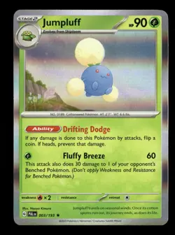Jumpluff Paldea Evolved 003/193 Pokemon Holo Near Mint Naoyo Kimura - Image 1