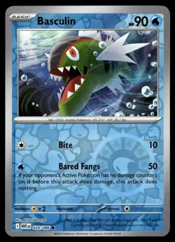 BASCULIN - 024/086 Common White Flare Pokemon Reverse Holo NM - Image 1