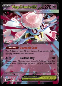 MEGA DIANCIE EX - 041/094 Double Rare Phantasmal Flames Pokemon Holo NM - Image 1