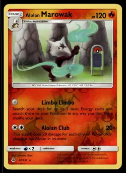 ALOLAN MAROWAK - 12/131 Rare Forbidden Light Pokemon Reverse Holo NM - Image 1