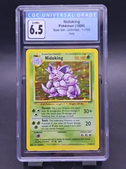 1999 POKEMON BASE SET - UNLIMITED - HOLO #11/102 NIDOKING CGC 6.5 - Image 1