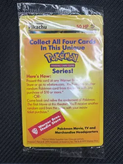 [SEALED] Pikachu #4 WB Movie Promo 1999 Pokemon WOTC Black Star Promo NM - Image 1