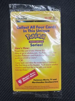 [SEALED] Pikachu #4 WB Movie Promo 1999 Pokemon WOTC Black Star Promo NM - Image 2