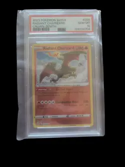2023 POKEMON SWORD & SHIELD CROWN ZENITH #020 RADIANT CHARIZARD PSA 10 - Image 1