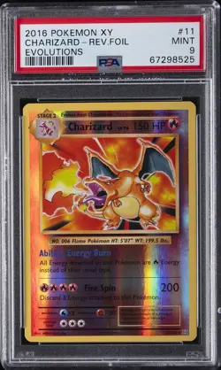 2016 POKEMON XY EVOLUTIONS #11 CHARIZARD-REVERSE FOIL PSA 9 - Image 1