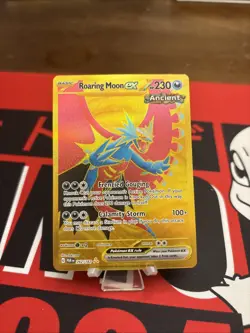 Pokemon TCG Roaring Moon EX Gold Hyper Rare Card Paradox Rift 262/182 - Image 1