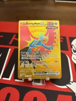 Pokemon TCG Roaring Moon EX Gold Hyper Rare Card Paradox Rift 262/182 - Image 4