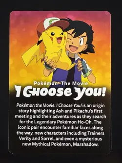 2017 Pikachu & Ash Pokemon the Movie I Choose You Promo Insert Card - Image 2