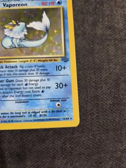 Vaporeon Holo Rare Jungle 12/64 Pokemon Card - - Image 2