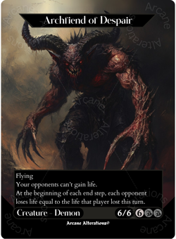 Archfiend of Despair - Full Art Altered Art Custom Proxy Cards - Image 1