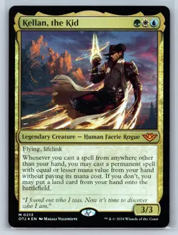 KELLAN, THE KID 213 OUTLAWS OF THUNDER JUNCTION MAGIC: THE GATHERING FOIL NM - Image 1