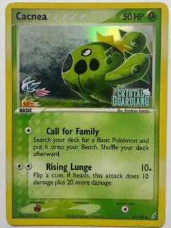 Cacnea 47/100 Pokemon Crystal Guardians Reverse Holo STAMPED LP/NM - Image 1