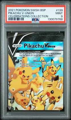 2021 POKEMON SWSH BLACK STAR PROMO CELEBRATIONS COLLECTION PIKACHU V-UNION PSA 9 - Image 1