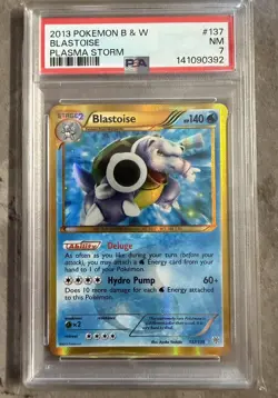 PSA 7 Blastoise 137/135 Black & White Plasma Storm Shiny Secret Rare Pokemon - Image 1