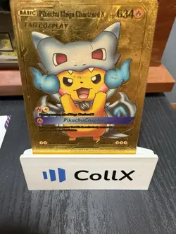 Pikachu Poncho Mega Charizard X Pokemon Card Collectible/Gift/Display - Image 1