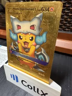 Pikachu Poncho Mega Charizard X Pokemon Card Collectible/Gift/Display - Image 3