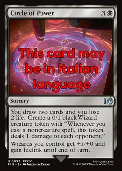 MTG CIRCLE OF POWER FOIL EXC - CERCHIO DI POTERE 92 - FIN - MAGIC - Image 1