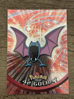 1999 Topps Pokemon TV Animation GOLBAT #42 Texture Holo Silver Foil Black Logo - Image 1