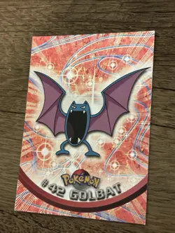 1999 Topps Pokemon TV Animation GOLBAT #42 Texture Holo Silver Foil Black Logo - Image 2