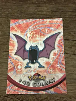1999 Topps Pokemon TV Animation GOLBAT #42 Texture Holo Silver Foil Black Logo - Image 3