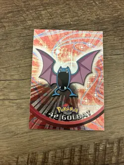 1999 Topps Pokemon TV Animation GOLBAT #42 Texture Holo Silver Foil Black Logo - Image 4
