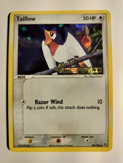 Pokemon 2005 Nintendo EX Emerald Tailow 68/106 Reverse Holo Stamped LP - Image 1