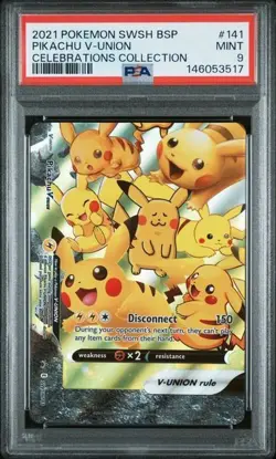 2021 POKEMON SWSH BSP CELEBRATIONS COLLECTION PIKACHU V-UNION #141 PSA 9 - Image 1