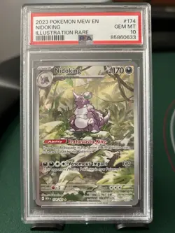 2023 Pokemon Mew en Nidoking Holo Illustration #174/165 --PSA 10 Gem Mint - Image 1
