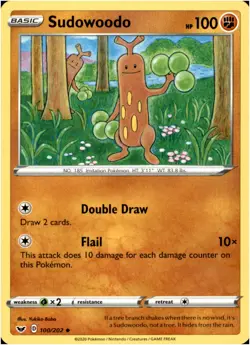 Sudowoodo 100/202 Uncommon - Pokemon SWSH01: Sword & Shield Base Set LP-NM - Image 1
