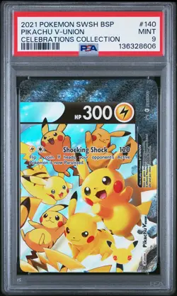 2021 POKEMON SWSH BLACK STAR PROMO CELEBRATIONS COLLECTION PIKACHU V-UNION PSA 9 - Image 1