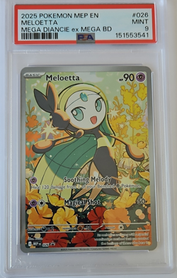 PSA 9 2025 Pokemon TCG Meloetta 026 (Black Star Promo) - Mega Evolution Promo - Image 1