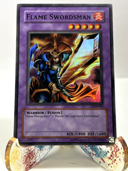 YuGiOh! Flame Swordsman LOB-003 Unlimited Super Rare LP - Image 1