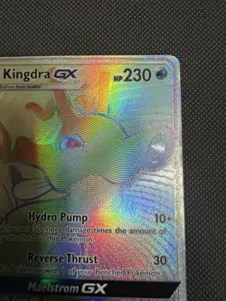 Kingdra GX SM155 SM Promo Full Art Holo Rare Pokemon TCG Card Black Star Promo - Image 4