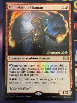 Immolation Shaman Regular - Ravnica Allegiance MTG- Prerelease Foil!!! - Image 1
