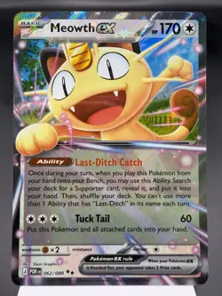Meowth ex 062/088 - Ultra Rare Holo - Perfect Order Pokemon Card MINT - Image 1