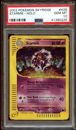 PSA 10 GEM MINT Starmie H28/H32 SWIRL HOLO RARE Skyridge Pokemon Card - Image 1