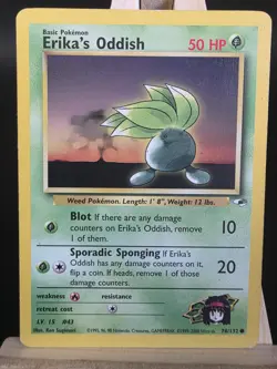 Pokemon TCG Erika's Oddish Gym Heroes Set 78/132 LP - Image 1