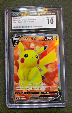 Pokemon TCG: CGC 10 GEM Mint Pikachu V 415/414 Start Deck 100 Holo Japanese - Image 1
