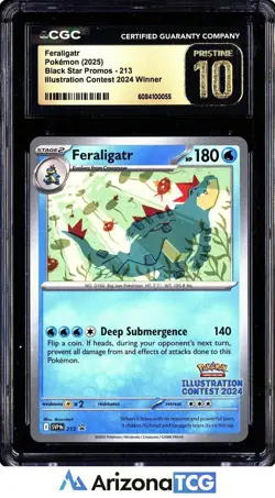 Pokemon 2025 Feraligatr 213 Black Star Promo BLACK LABEL CGC 10 - Image 1