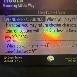 Disney Lorcana Tigger - Bouncing All the Way 208/204 Enchanted Foil - Image 5