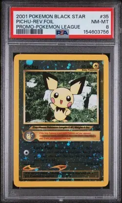 Pokemon Pichu TCG Card 35/53 Wotc Promo Reverse Holo PSA 8, Vintage 2001 - Image 2
