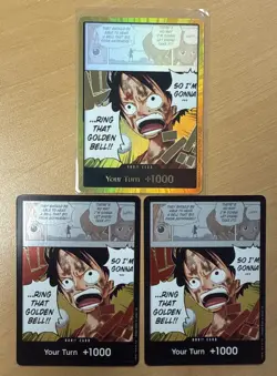 Don!! Card (Luffy) Gold Don!! Adventure on Kami's Island One Piece Foil NM - Image 1