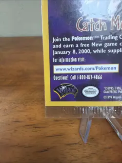 Pokemon The First Movie Promo Card Sealed 1999 WB Gold Stamp Catch Mew - Image 5