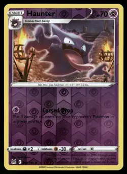 Haunter 065/196 Uncommon Lost Origin Pokemon Reverse Holo NM/M - Image 1