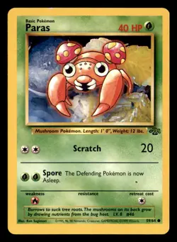 Pokemon TCG Jungle Paras Common 59/64 WOTC - Image 1