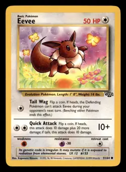 Eevee 51/64 Common Jungle Pokemon Unlimited Lightly Played - Image 1