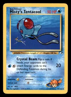 Gym Heroes Pokemon TCG Misty's Tentacool Uncommon 57/132 WOTC - Image 1