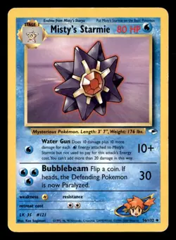 Gym Heroes Pokemon TCG Misty's Starmie Uncommon 56/132 WOTC - Image 1