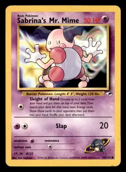 Gym Heroes Pokemon Sabrina's Mr. Mime Common 94/132 WOTC - Image 1