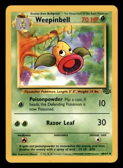Weepinbell 48/64 Uncommon Jungle Pokemon Unlimited Lightly Played - Image 1